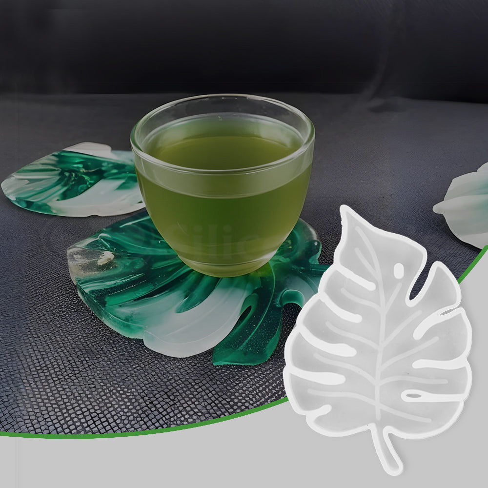 SILICOMOLDS - 5" X 7.5mm LEAF COASTER MOLD - URP107-RM